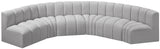 Arc Grey Boucle Fabric Modular Sofa 102Grey-S6B Meridian Furniture