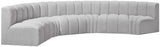 Arc Grey Boucle Fabric Modular Sofa 102Grey-S6B Meridian Furniture