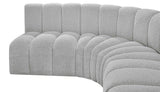 Arc Grey Boucle Fabric Modular Sofa 102Grey-S6B Meridian Furniture