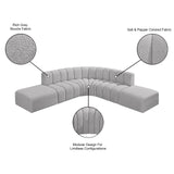 Arc Grey Boucle Fabric Modular Sofa 102Grey-S6C Meridian Furniture