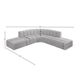 Arc Grey Boucle Fabric Modular Sofa 102Grey-S6C Meridian Furniture