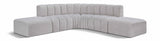 Arc Grey Boucle Fabric Modular Sofa 102Grey-S6C Meridian Furniture