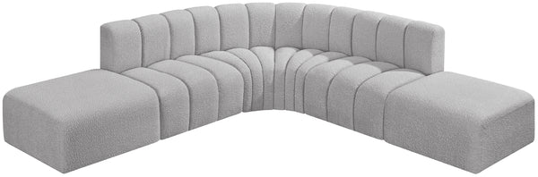 Arc Grey Boucle Fabric Modular Sofa 102Grey-S6C Meridian Furniture