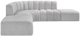 Arc Grey Boucle Fabric Modular Sofa 102Grey-S6C Meridian Furniture