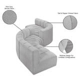 Arc Grey Boucle Fabric Modular Sofa 102Grey-S6D Meridian Furniture