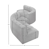 Arc Grey Boucle Fabric Modular Sofa 102Grey-S6D Meridian Furniture