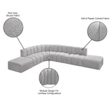 Arc Grey Boucle Fabric Modular Sofa 102Grey-S7A Meridian Furniture