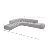 Arc Grey Boucle Fabric Modular Sofa 102Grey-S7A Meridian Furniture