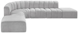 Arc Grey Boucle Fabric Modular Sofa 102Grey-S7A Meridian Furniture