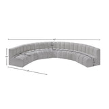 Arc Grey Boucle Fabric Modular Sofa 102Grey-S7B Meridian Furniture