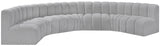 Arc Grey Boucle Fabric Modular Sofa 102Grey-S7B Meridian Furniture