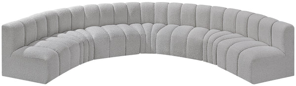 Arc Grey Boucle Fabric Modular Sofa 102Grey-S7B Meridian Furniture