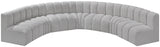 Arc Grey Boucle Fabric Modular Sofa 102Grey-S7B Meridian Furniture