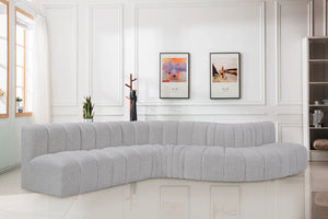 Arc Grey Boucle Fabric Modular Sofa 102Grey-S7C Meridian Furniture