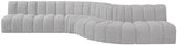 Arc Grey Boucle Fabric Modular Sofa 102Grey-S7C Meridian Furniture