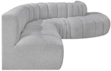 Arc Grey Boucle Fabric Modular Sofa 102Grey-S7C Meridian Furniture