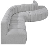 Arc Grey Boucle Fabric Modular Sofa 102Grey-S7C Meridian Furniture