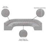 Arc Grey Boucle Fabric Modular Sofa 102Grey-S8A Meridian Furniture