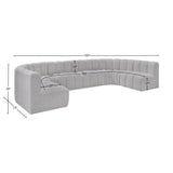 Arc Grey Boucle Fabric Modular Sofa 102Grey-S8A Meridian Furniture