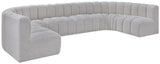 Arc Grey Boucle Fabric Modular Sofa 102Grey-S8A Meridian Furniture