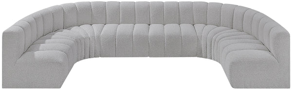 Arc Grey Boucle Fabric Modular Sofa 102Grey-S8A Meridian Furniture
