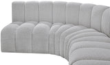 Arc Grey Boucle Fabric Modular Sofa 102Grey-S8A Meridian Furniture