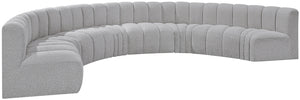 Arc Grey Boucle Fabric Modular Sofa 102Grey-S8B Meridian Furniture