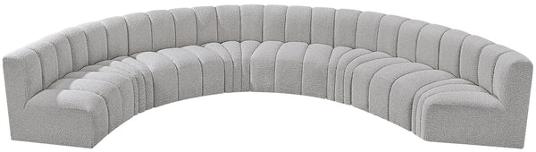 Arc Grey Boucle Fabric Modular Sofa 102Grey-S8B Meridian Furniture