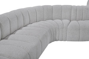 Arc Grey Boucle Fabric Modular Sofa 102Grey-S8B Meridian Furniture