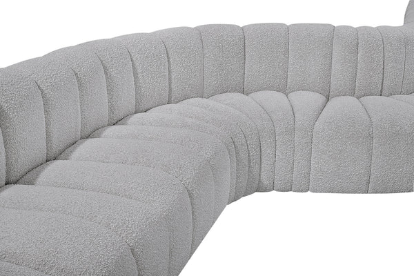 Arc Grey Boucle Fabric Modular Sofa 102Grey-S8B Meridian Furniture