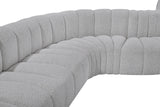 Arc Grey Boucle Fabric Modular Sofa 102Grey-S8B Meridian Furniture