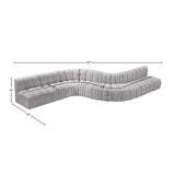 Arc Grey Boucle Fabric Modular Sofa 102Grey-S8C Meridian Furniture