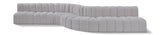 Arc Grey Boucle Fabric Modular Sofa 102Grey-S8C Meridian Furniture