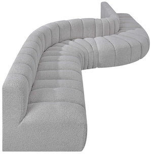 Arc Grey Boucle Fabric Modular Sofa 102Grey-S8C Meridian Furniture