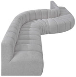 Arc Grey Boucle Fabric Modular Sofa 102Grey-S8C Meridian Furniture