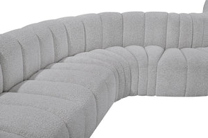 Arc Grey Boucle Fabric Modular Sofa 102Grey-S8C Meridian Furniture