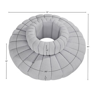 Arc Grey Boucle Fabric Modular Sofa 102Grey-S8D Meridian Furniture