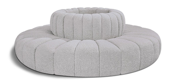 Arc Grey Boucle Fabric Modular Sofa 102Grey-S8D Meridian Furniture