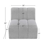 Arc Grey Boucle Fabric Straight Chair 102Grey-ST Meridian Furniture