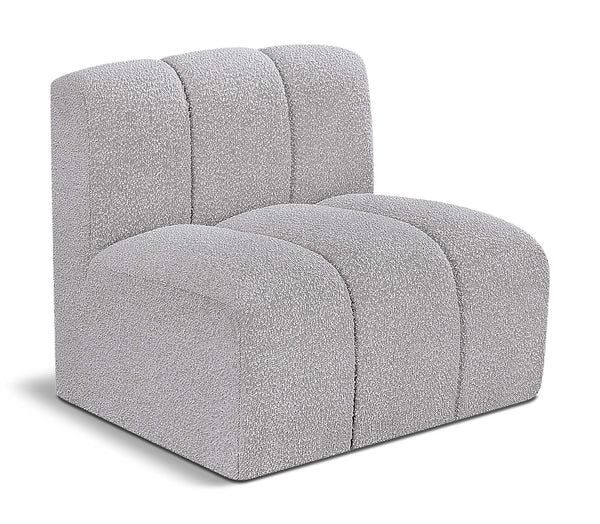 Arc Grey Boucle Fabric Straight Chair 102Grey-ST Meridian Furniture