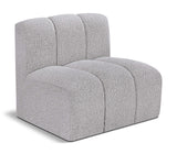 Arc Grey Boucle Fabric Straight Chair 102Grey-ST Meridian Furniture