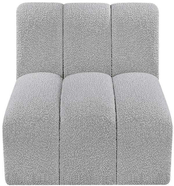 Arc Grey Boucle Fabric Straight Chair 102Grey-ST Meridian Furniture