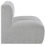 Arc Grey Boucle Fabric Straight Chair 102Grey-ST Meridian Furniture