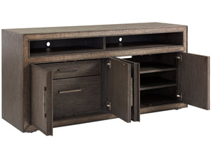 Lexington Sligh Hampton Home Office Console - Elegant Sandblasted Oak Design With Storage & Stylish Metal Accents Medium Brown Wood 102-660