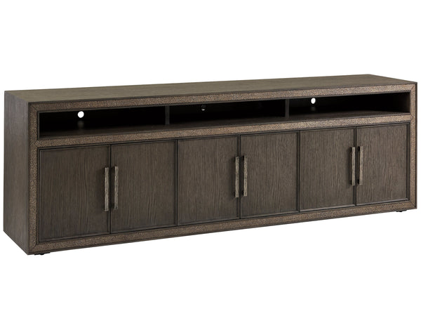 Lexington Sligh Hampton Home Office Console - Elegant Sandblasted Oak Design With Storage & Stylish Metal Accents Medium Brown Wood 102-661