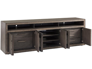 Lexington Sligh Hampton Home Office Console - Elegant Sandblasted Oak Design With Storage & Stylish Metal Accents Medium Brown Wood 102-661
