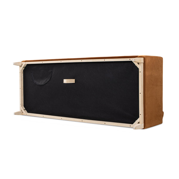 English Elm Jennifer Taylor Home - Knox 84" Modern Farmhouse Sofa in Burnt Orange Velvet — Performance, Feather-Down Comfort, 84" B2719P280171