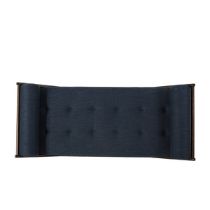 English Elm Chaise Lounge with Button Tufting Waffle Stitch Bentwood Frame for Living Room 70758.00NBLU