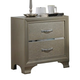 Champagne Nightstand with 2 Drawers & Felt-Lined Top for Bedside Storage - Dovetail Construction, Kenlin Glides - 24.50 x 16.50 x 24.50