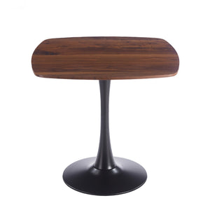 English Elm 1+4,5pieces Mid-century Dining Set Mdf Top Metal Pedestal Base Seats Six Modern W3766S00012